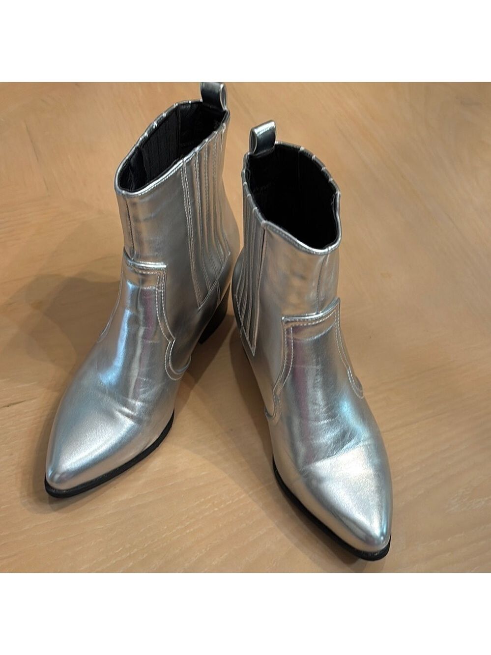 SHEIN Silver Ankle Booties with Modern Design